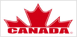 Canada Half Maple Leaf Bumper Sticker (National Anthem on peel-off backing)