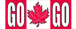 Go Canada Go small maple leaf vinyl banner