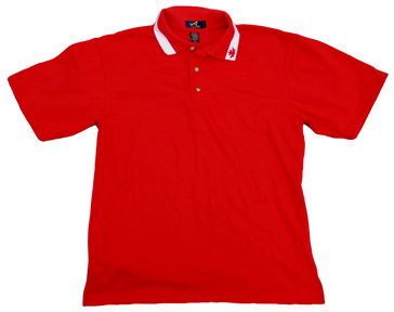 Canada Golf Shirt with Maple Leaf Collar (red)