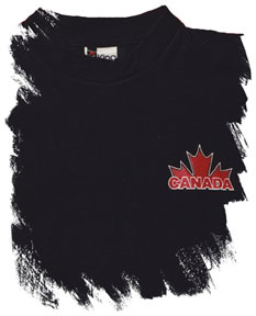 Canada Kicks Ass On Ice And Grass T-shirt (left-chest logo)