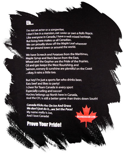 O'Canada Rant T-shirt (back)