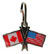 Unity Zipper Pull (Canadian flag + your choice of flag from over 40 countries)